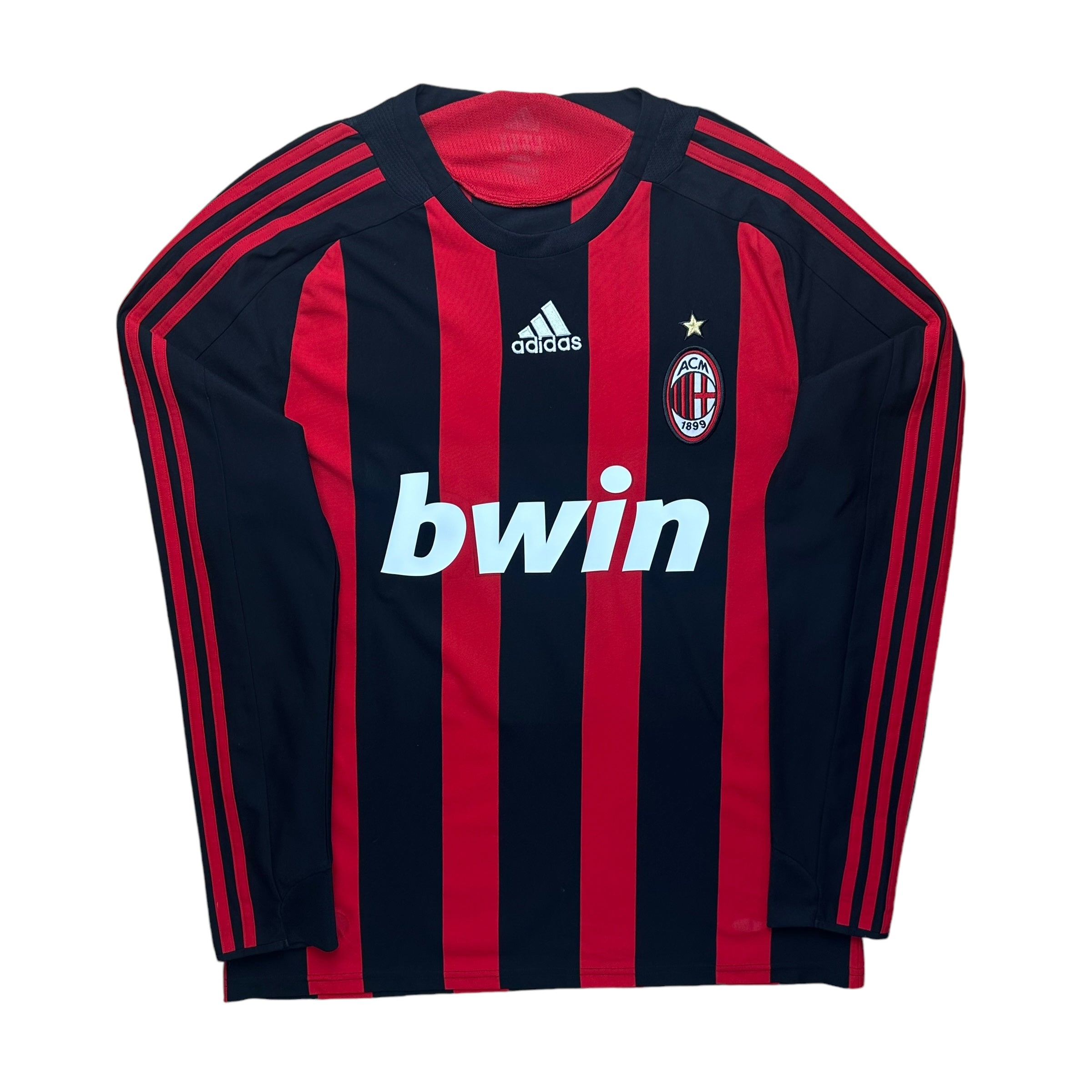 Ac Milan 2008-09 Home L/S Shirt (M) Ronaldinho #80