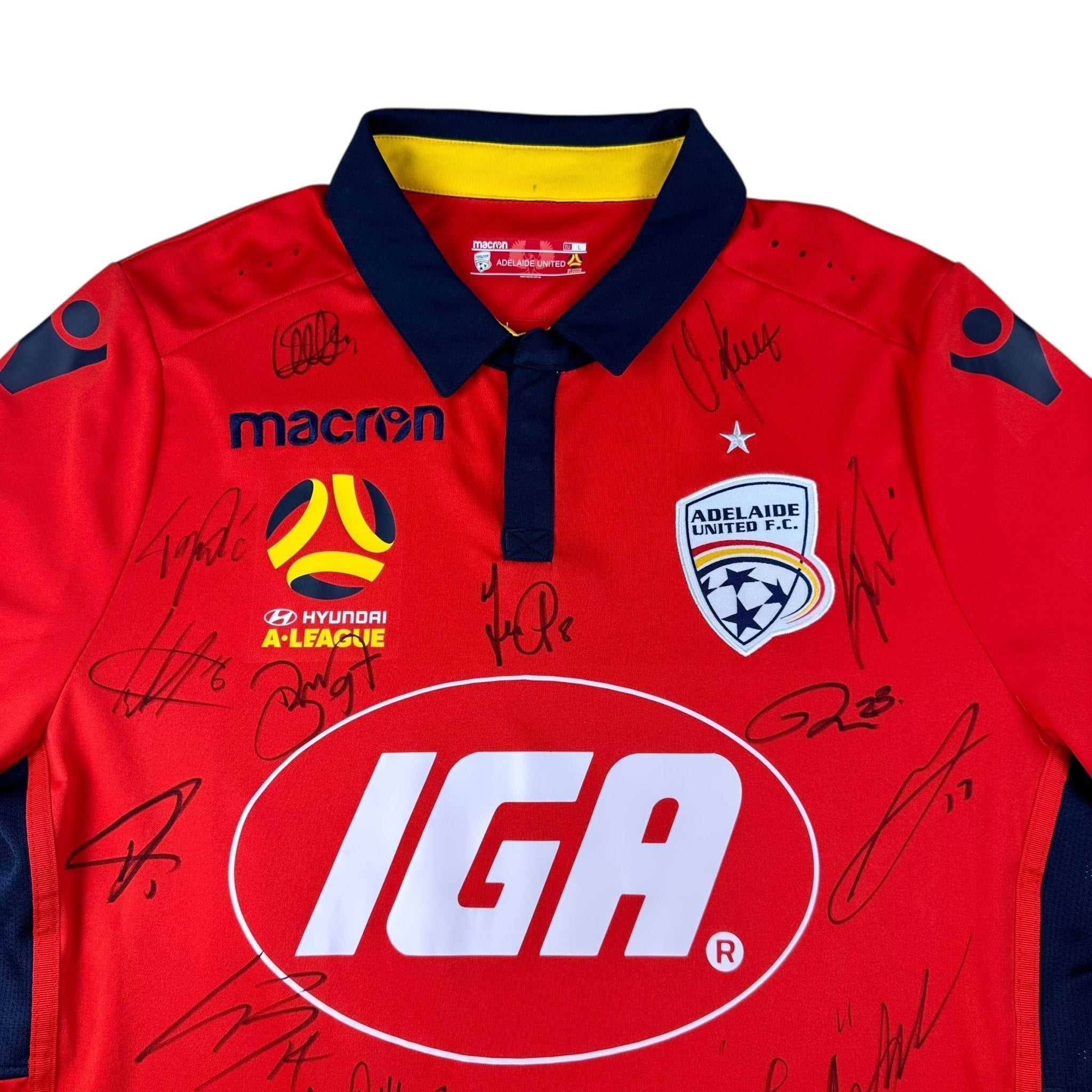 Adelaide United 2017-18 Home Shirt (L) *Signed By Squad - Kitplug