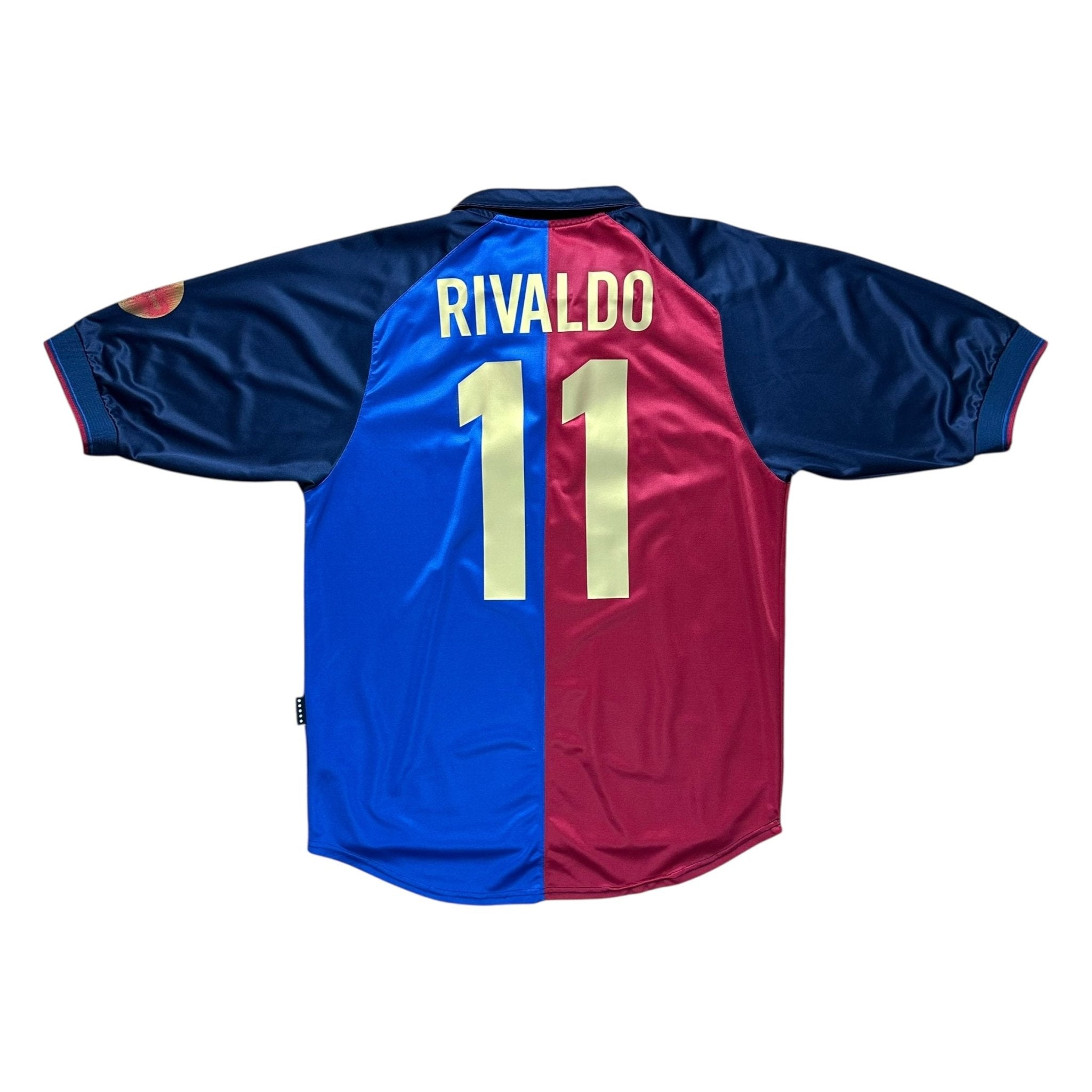 Barcelona 1999 - 00 Home Shirt (M) Rivaldo 10 - Kitplug
