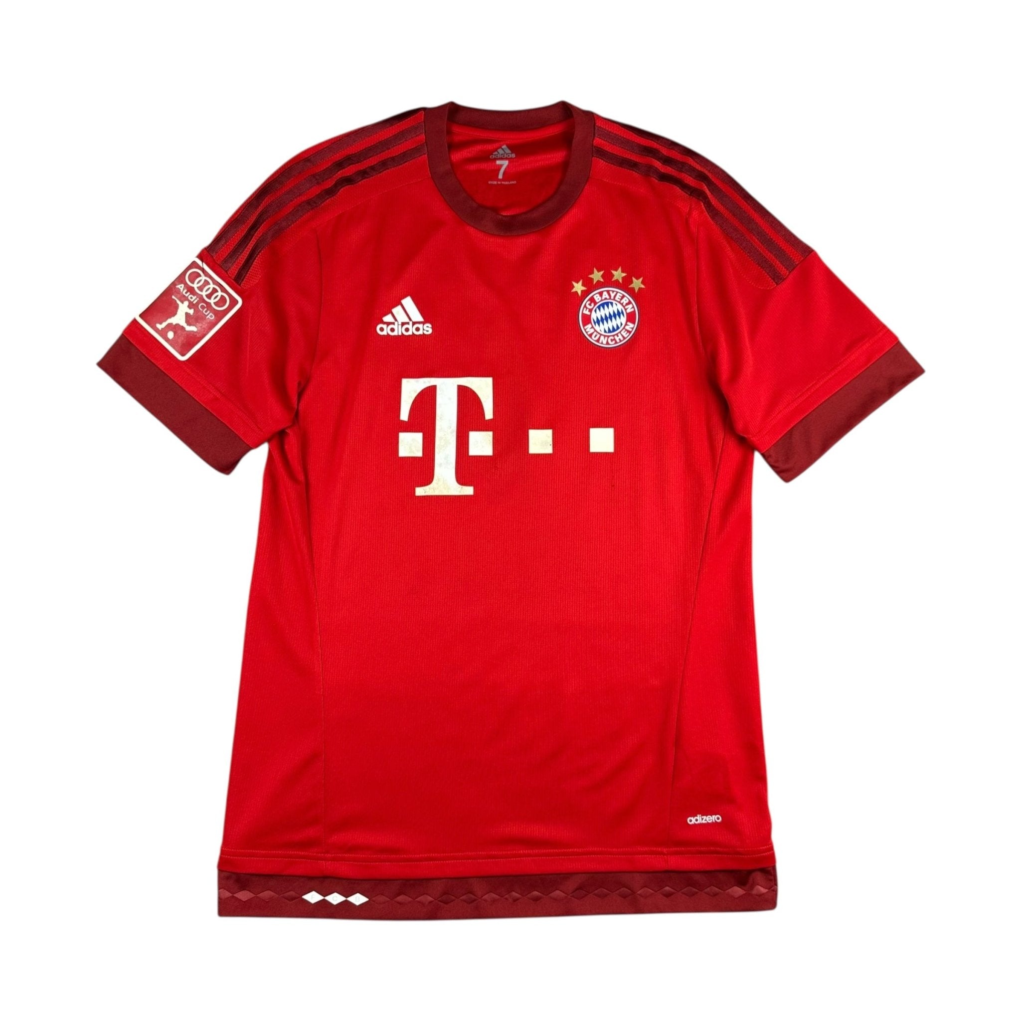 Bayern Munich 2015-16 Player-Issue/Worn Home Shirt (L) Ribery 7 - Kitplug