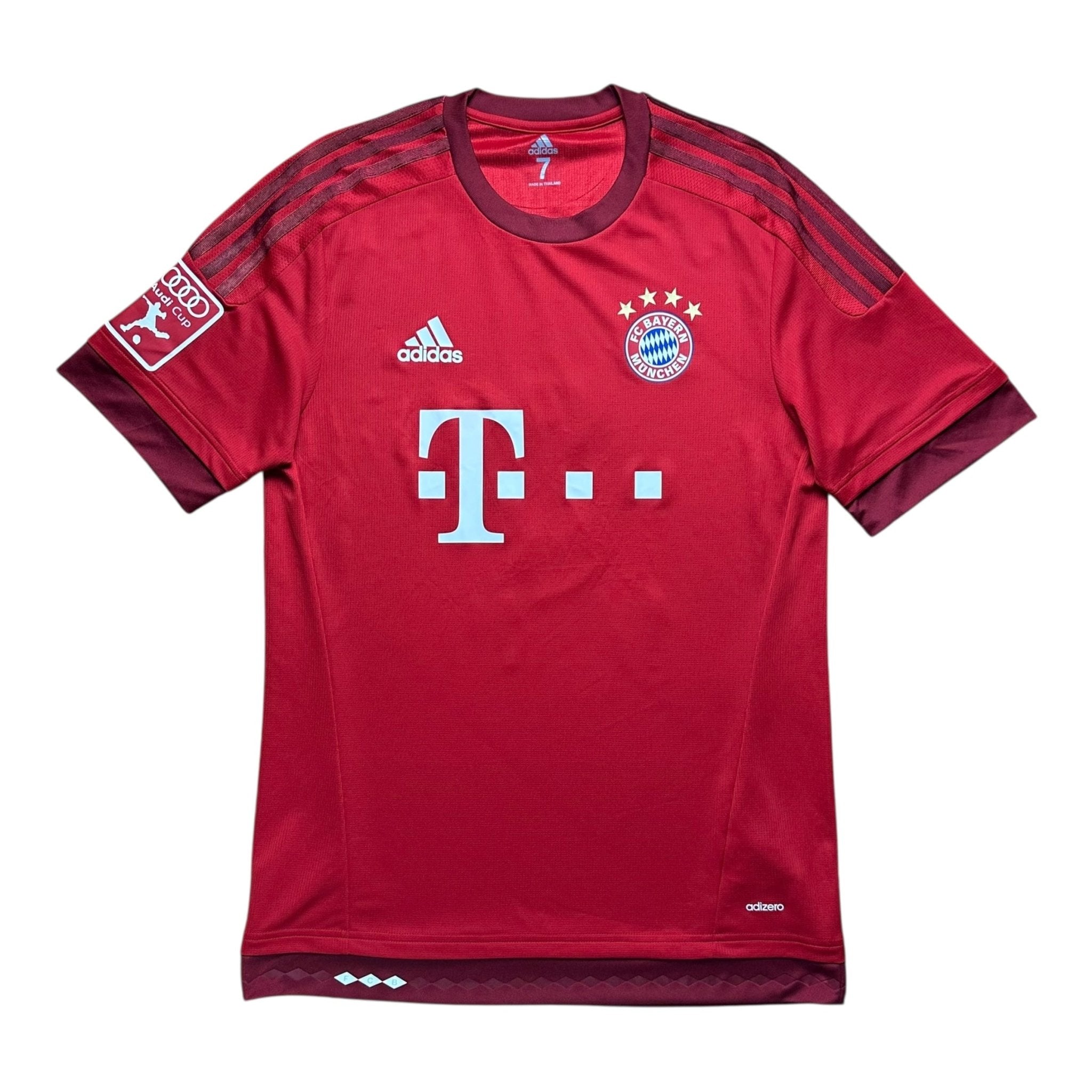 Bayern Munich 2015 - 16 Player - Issue/Worn Home Shirt (L) Thiago 6 - Kitplug