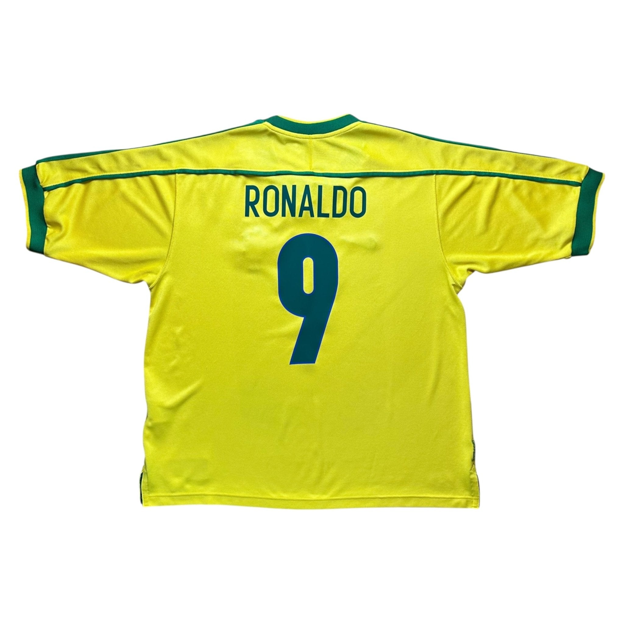 Brazil 1998 Home Shirt (L) Ronaldo 9 - Kitplug