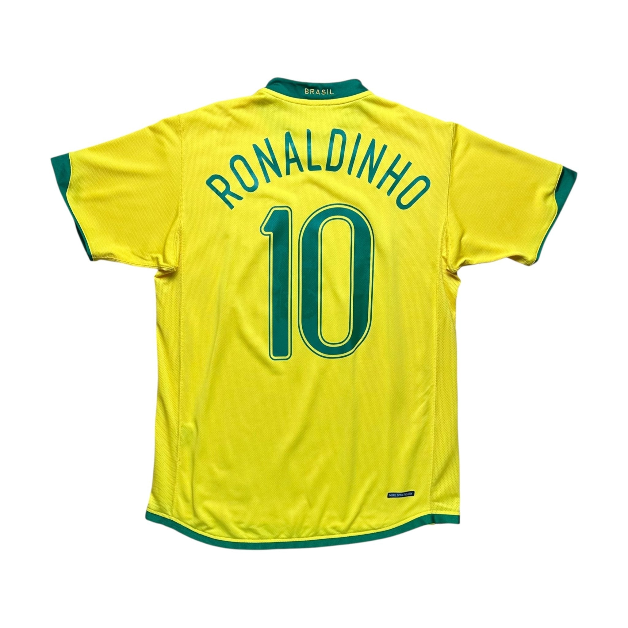 Brazil 2006 Home Shirt (M) Ronaldinho 10 - Kitplug