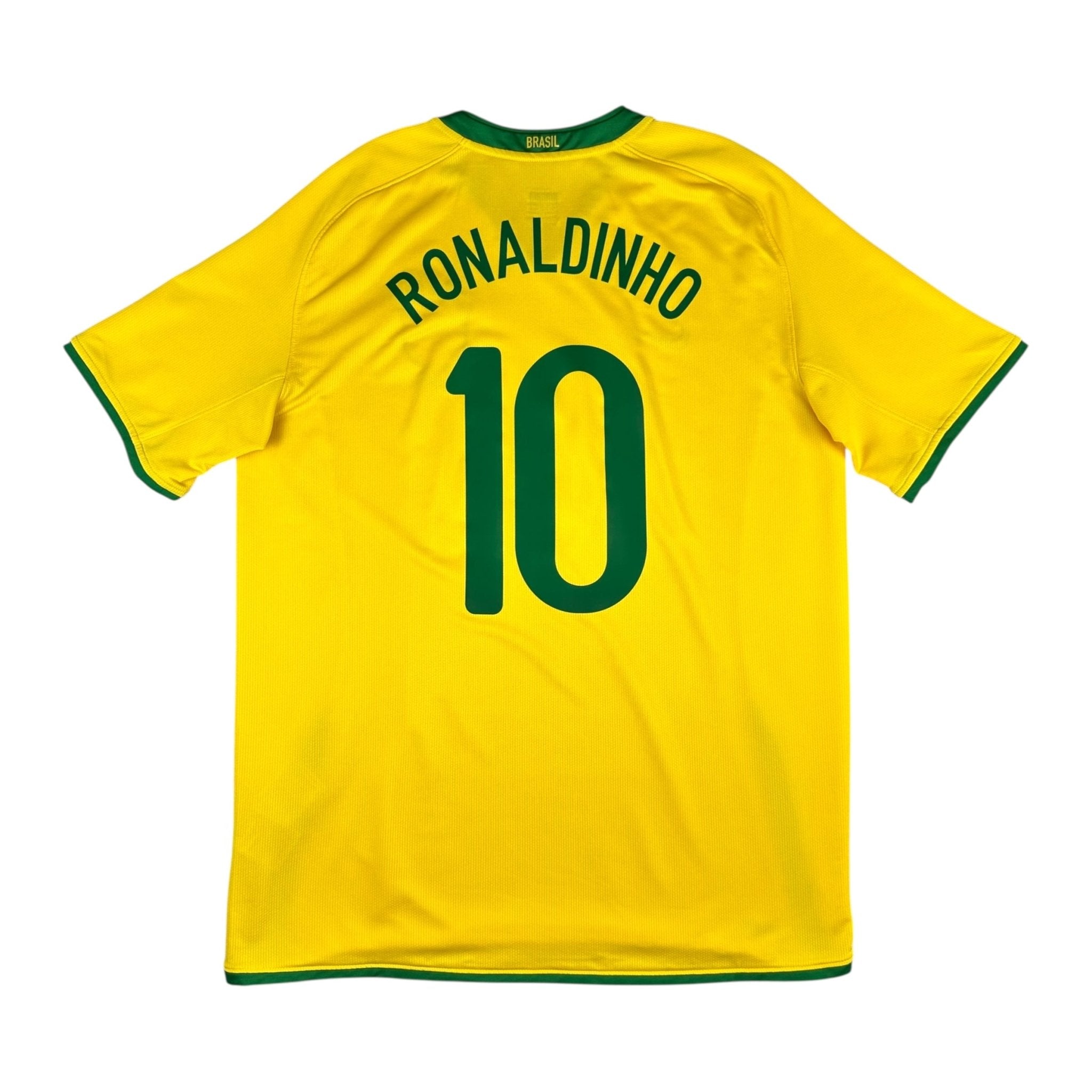 Brazil 2008 Home Shirt (L) Ronaldinho #10 - Kitplug