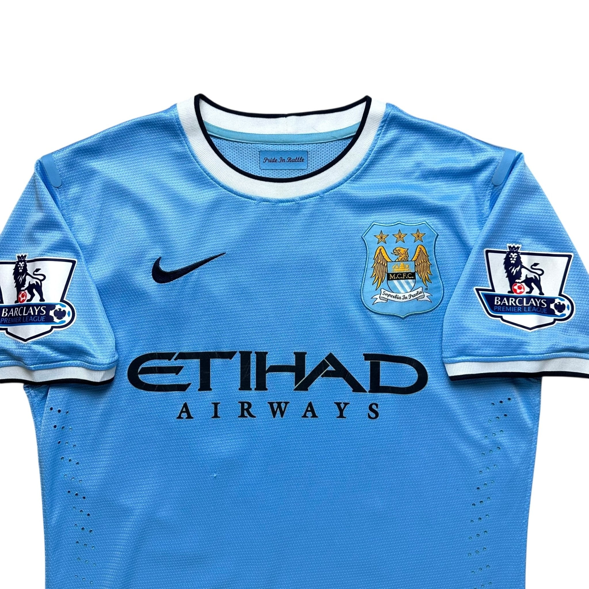 Manchester City 2013 - 14 Match Issue Home Shirt (M) Kun Agüero 16 - Kitplug
