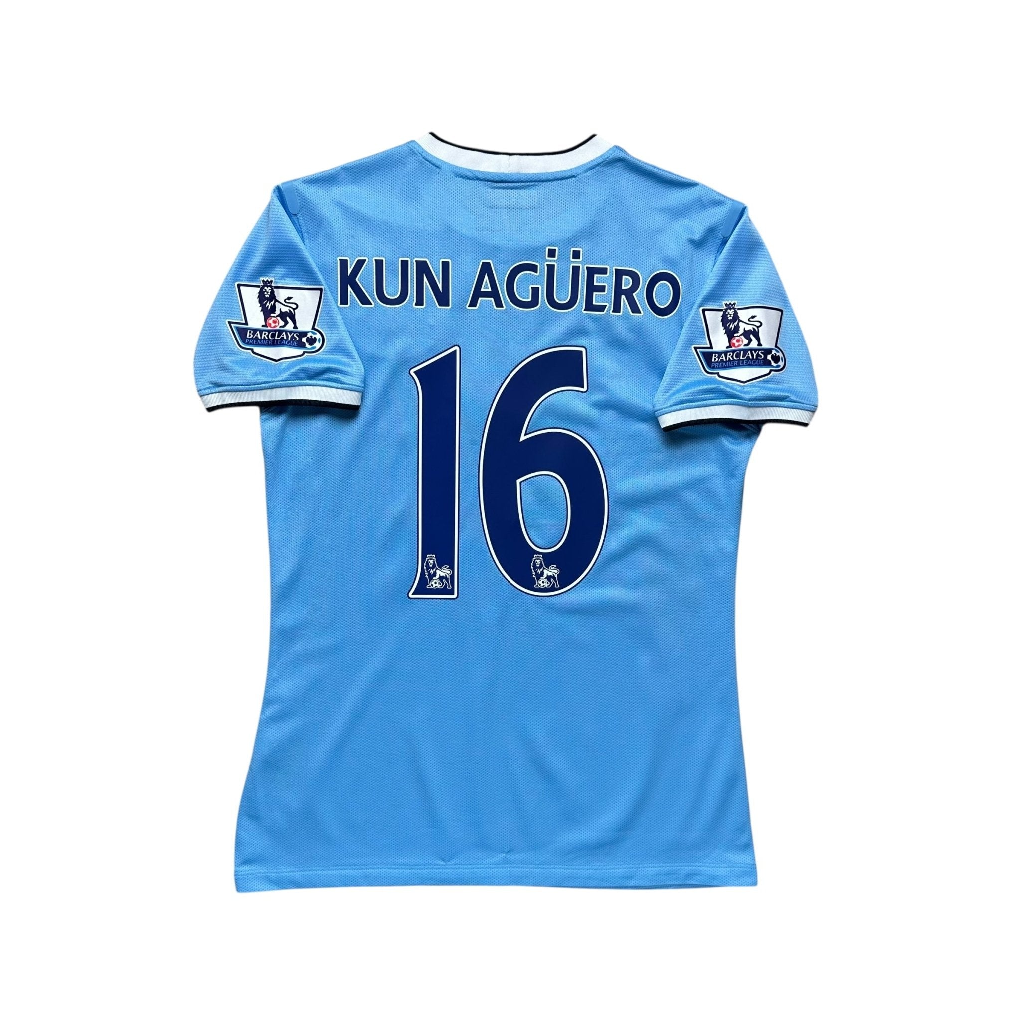 Manchester City 2013 - 14 Match Issue Home Shirt (M) Kun Agüero 16 - Kitplug